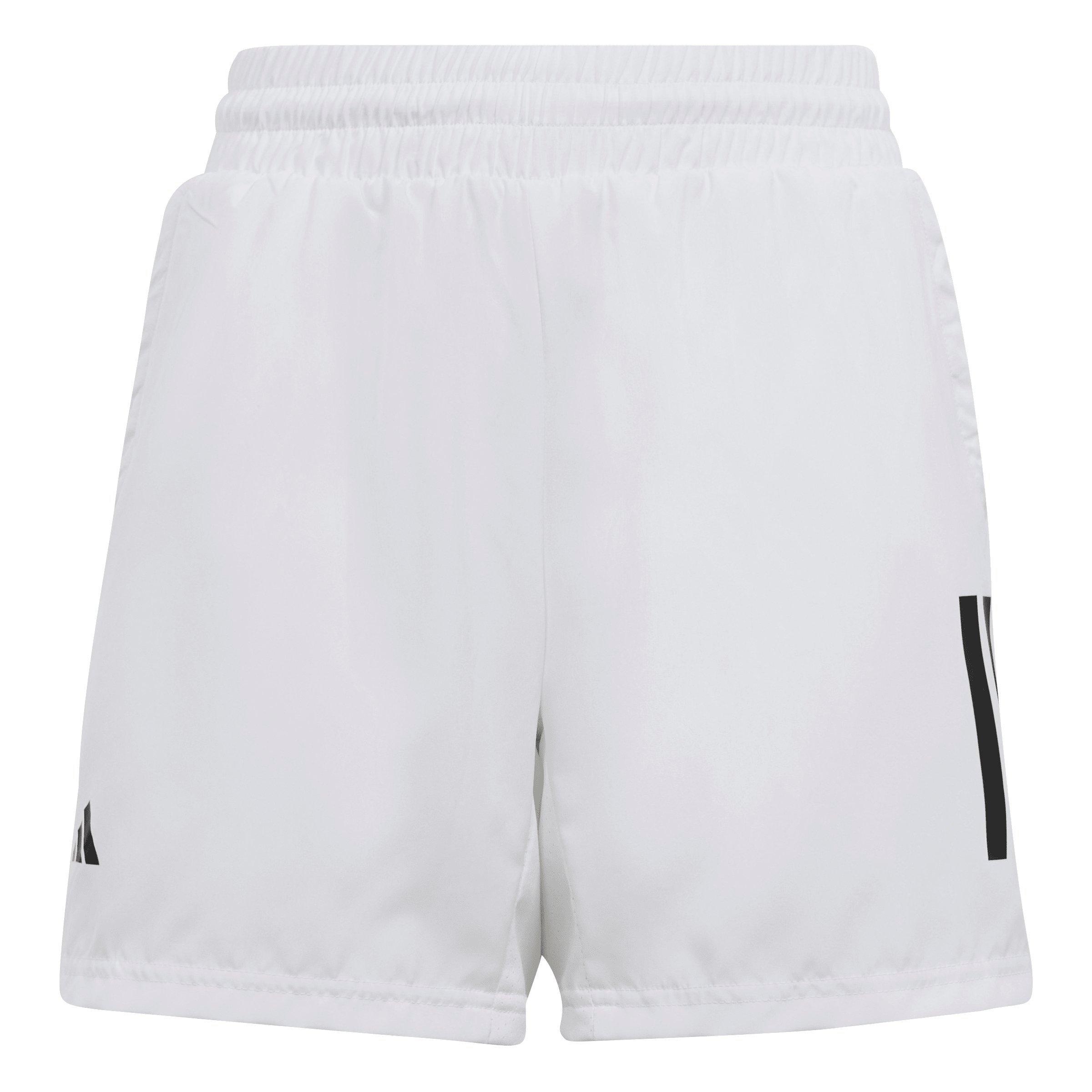 adidas Big Boys' Club Tennis 3-Stripes Shorts -White
